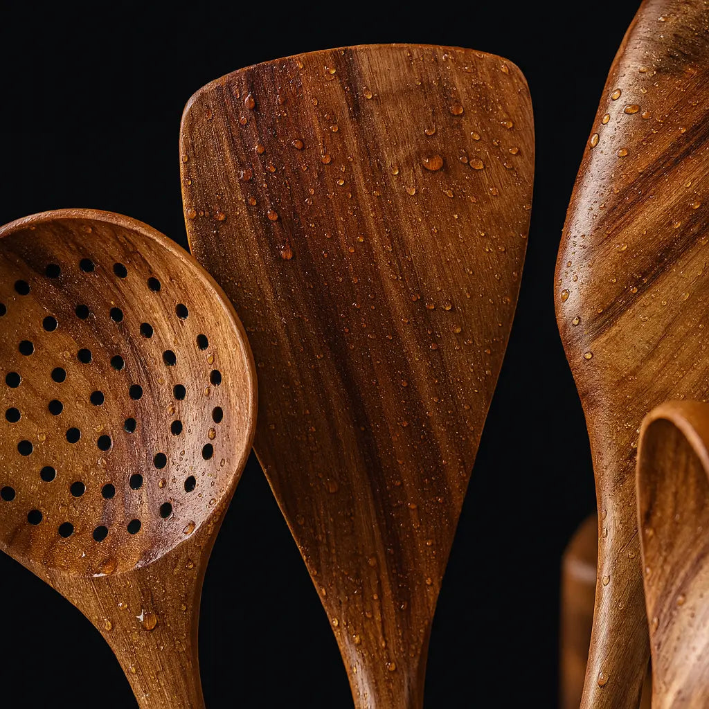 Natural Teak Wooden Utensil Set - 50% OFF Sale