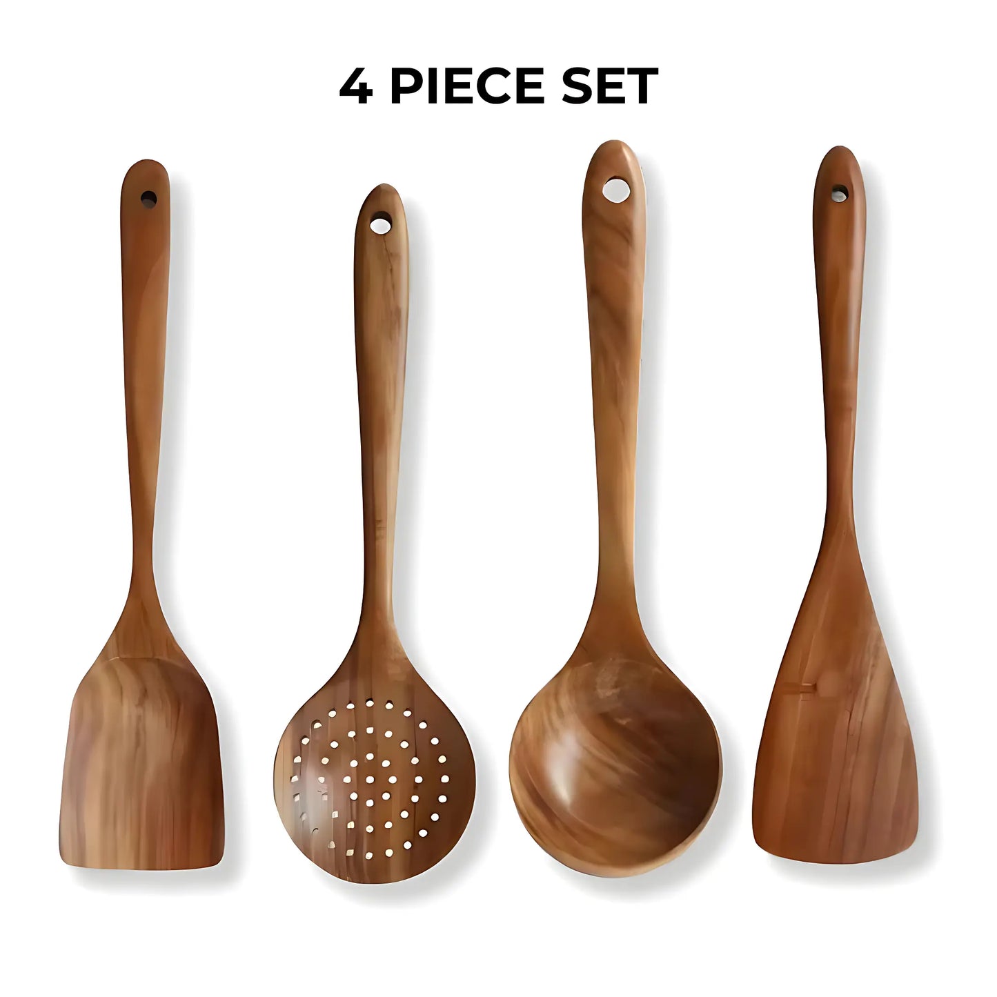 Natural Teak Wooden Utensil Set