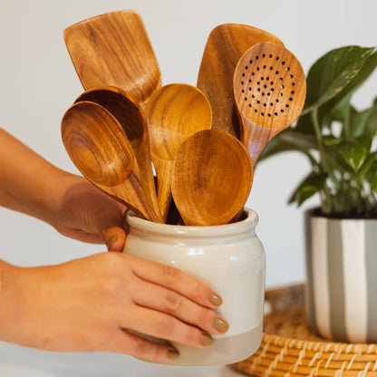 Pure Pantry™️ - Natural Teak Wooden Utensil Set - 50% OFF