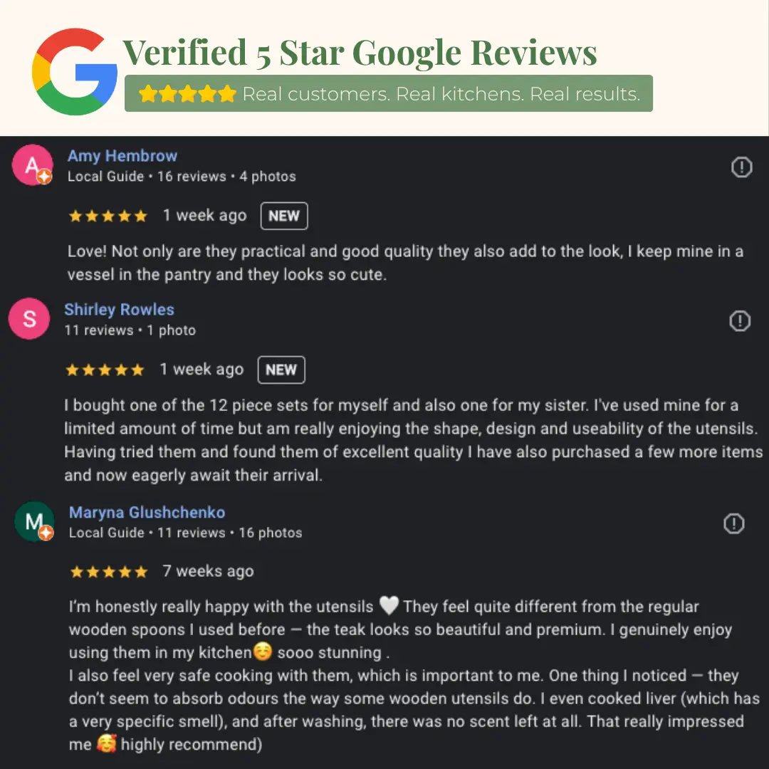 Pure Pantry™️ - Natural Teak Wooden Utensil Set - 50% OFF