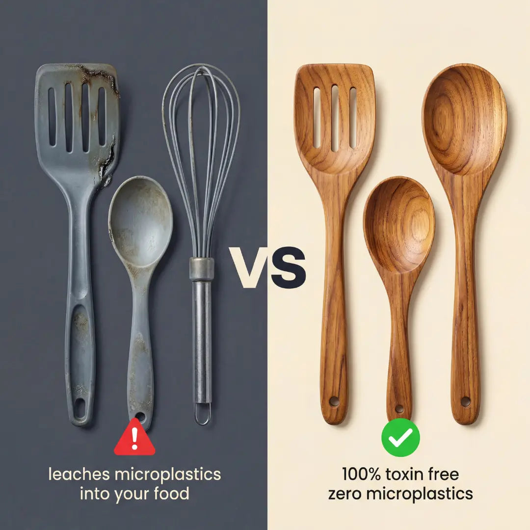 Pure Pantry™️ - Natural Teak Wooden Utensil Set - 50% OFF