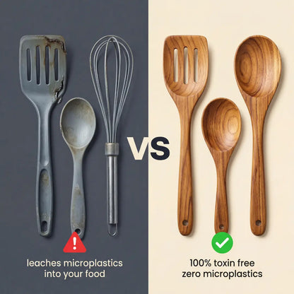 Pure Pantry™️ - Natural Teak Wooden Utensil Set - 50% OFF