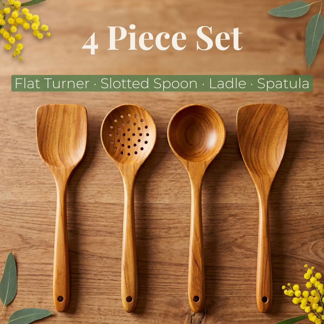 Pure Pantry™️ - Natural Teak Wooden Utensil Set - 50% OFF