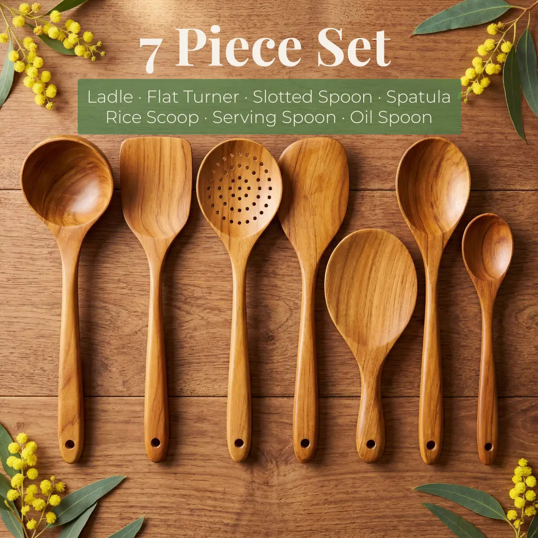 Pure Pantry™️ - Natural Teak Wooden Utensil Set - 50% OFF