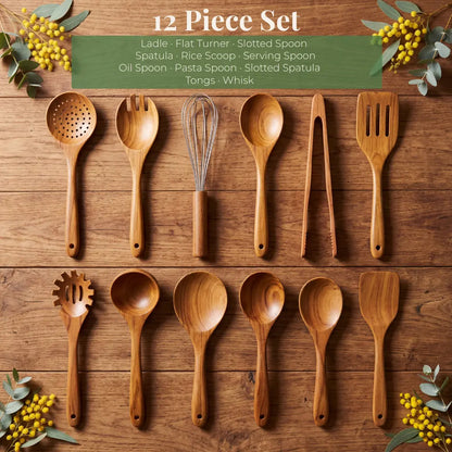 Pure Pantry™️ - Natural Teak Wooden Utensil Set - 50% OFF