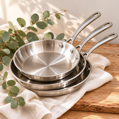 Pure Pantry™️ - Pro Stainless Steel 3 Pan Set - Pure Pantry | Teak & Acacia Wood Kitchenware