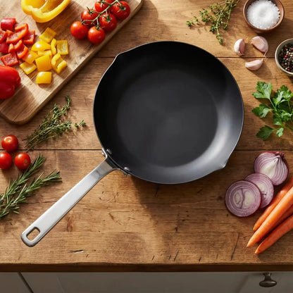 Pure Pantry™️ - Seasoned Carbon Steel Frying Pan - Pure Pantry | Teak & Acacia Wood Kitchenware
