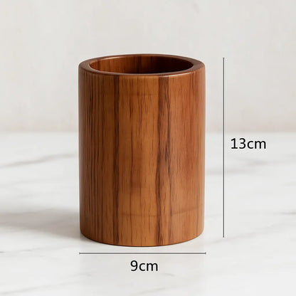 Natural Acacia Wood Utensil Holder & Spoon Rest