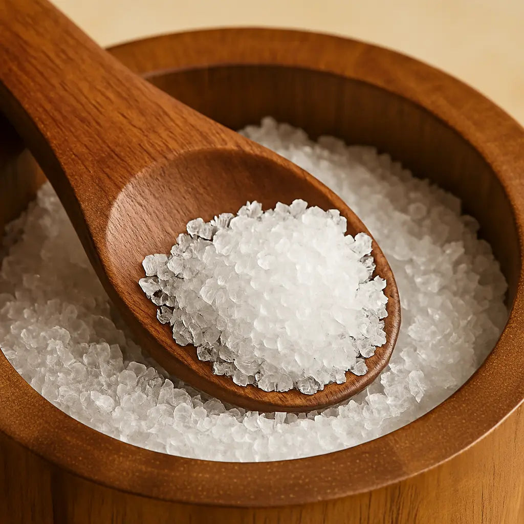 Natural Acacia Wood Salt & Pepper Cellar + Spoon Included