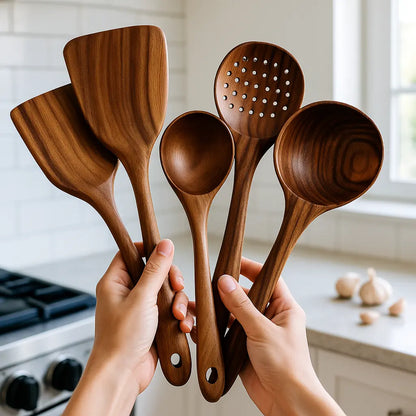 Natural Teak Wooden Utensil Set