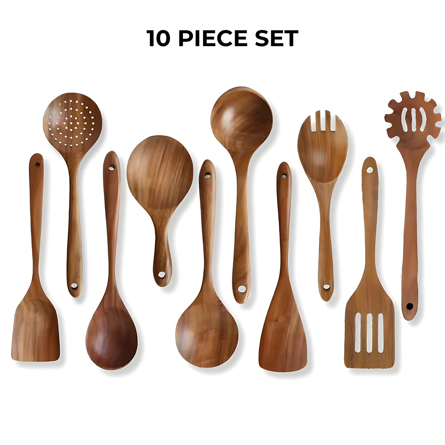 Natural Teak Wooden Utensil Set