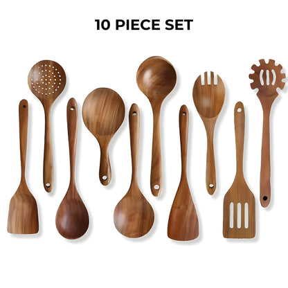 Natural Teak Wooden Utensil Set