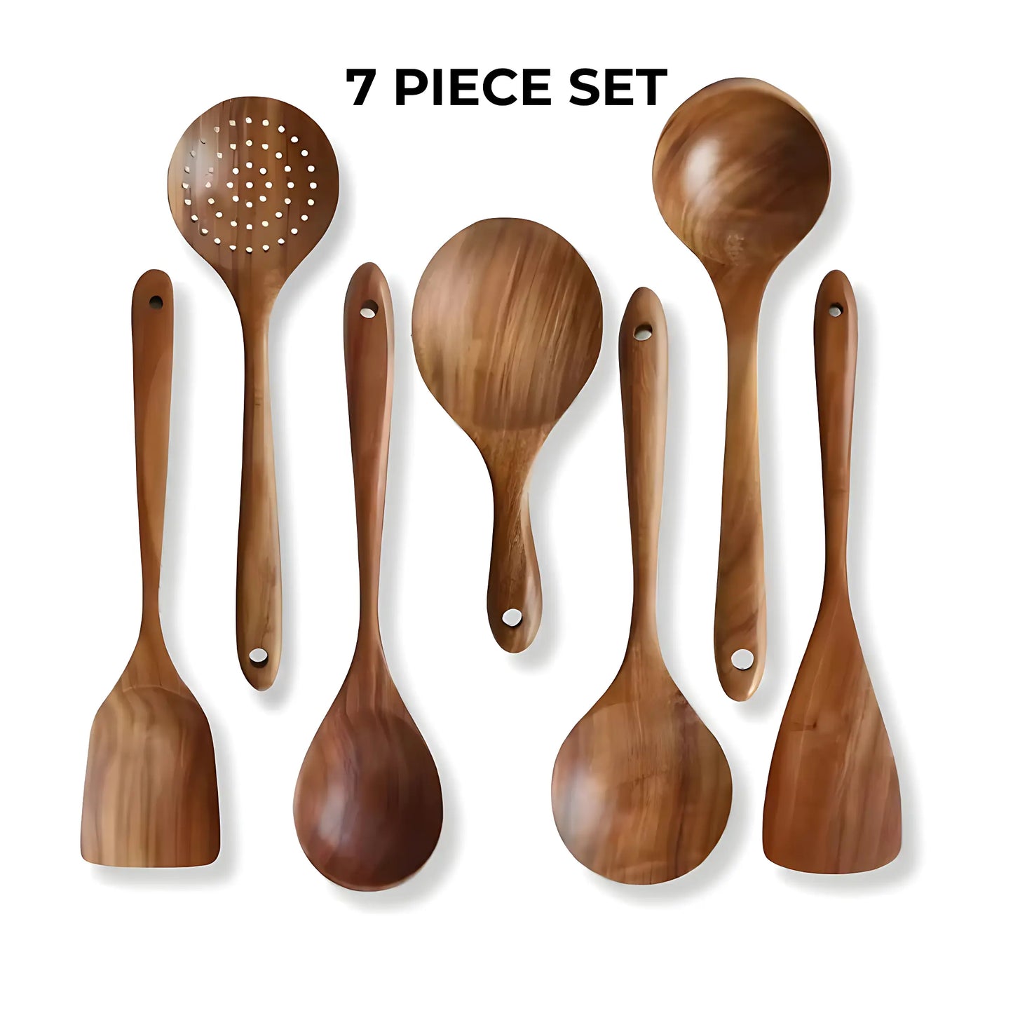Natural Teak Wooden Utensil Set