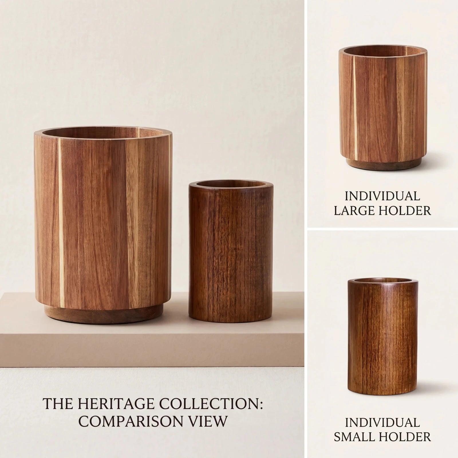 Pure Pantry™️ - Natural Acacia Wood Utensil Holder - Pure Pantry | Teak & Acacia Wood Kitchenware