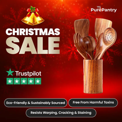 Pure Pantry™️ - Natural Teak Wooden Utensil Set - 60% OFF