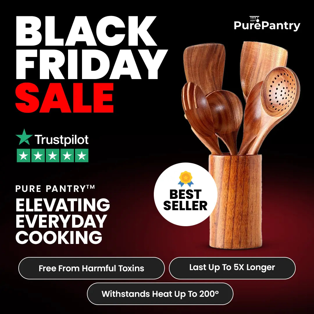 Pure Pantry™️ - Natural Teak Wooden Utensil Set
