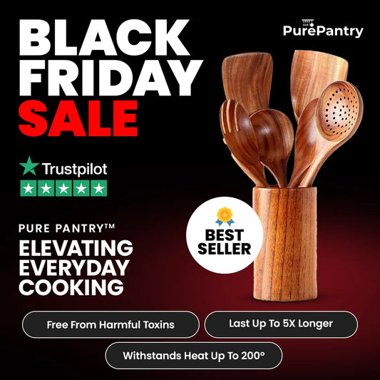 Pure Pantry™️ - Natural Teak Wooden Utensil Set